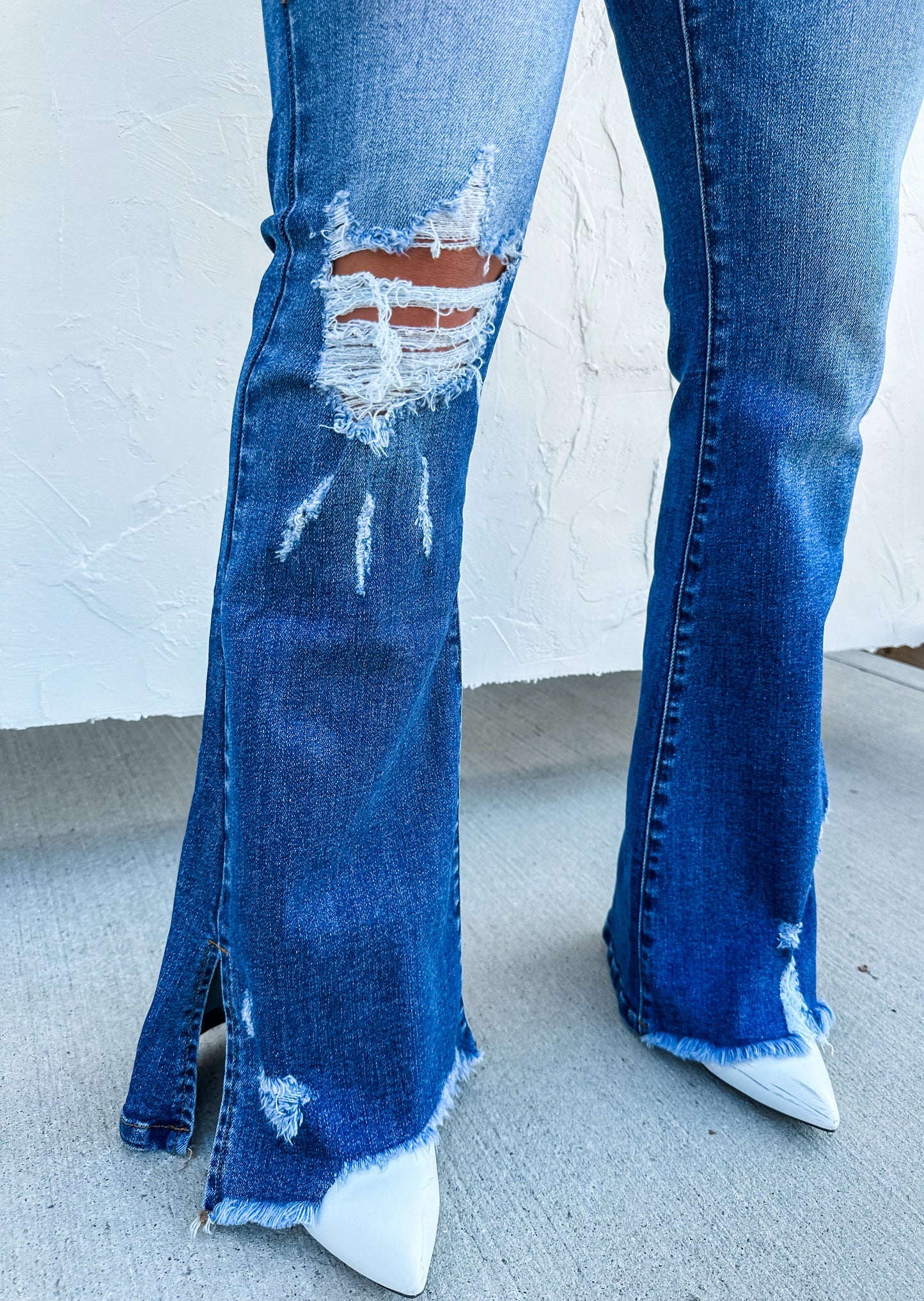 Austin (Dark Wash) Split Hem Jeans