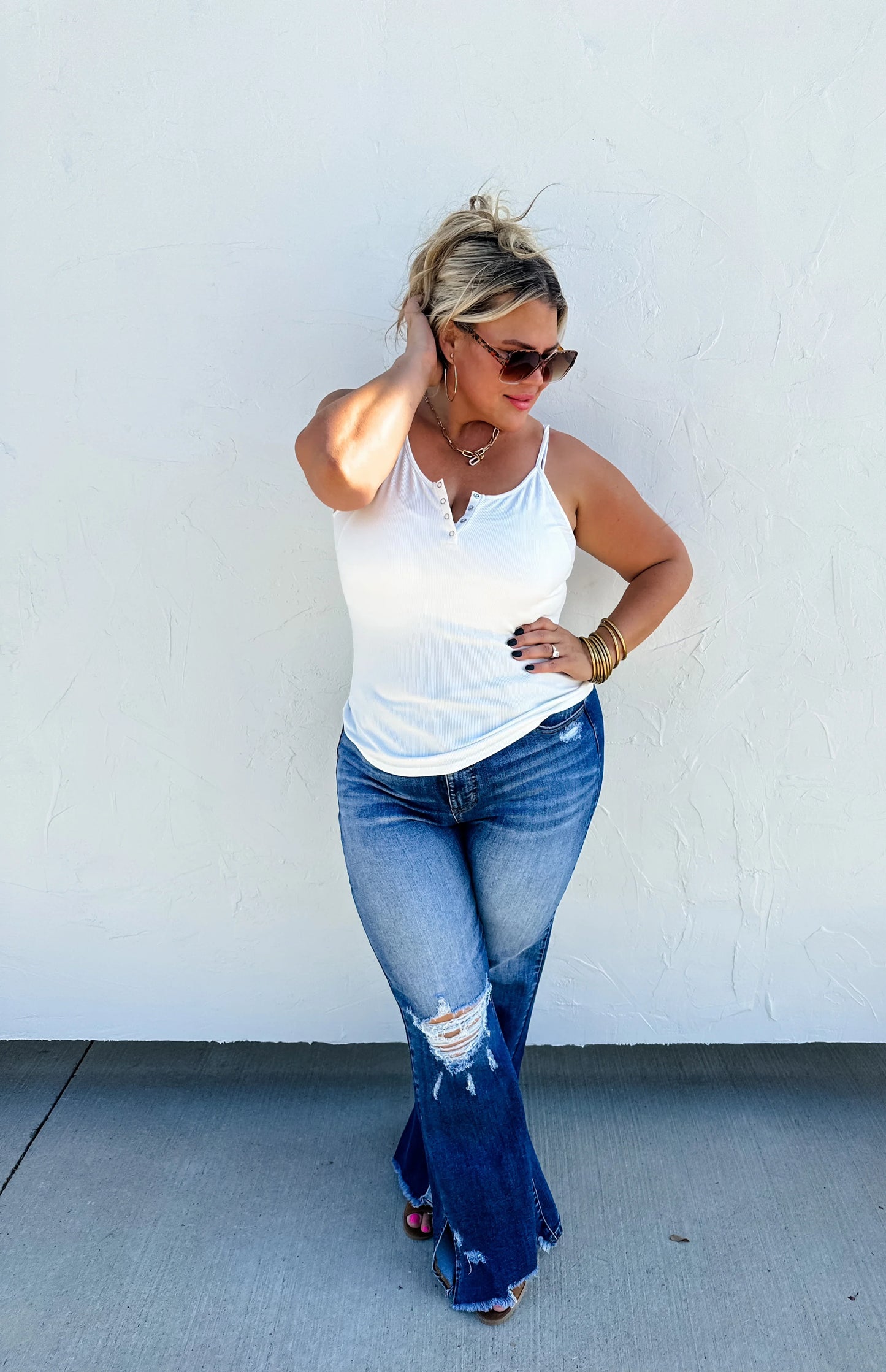 Austin (Dark Wash) Split Hem Jeans