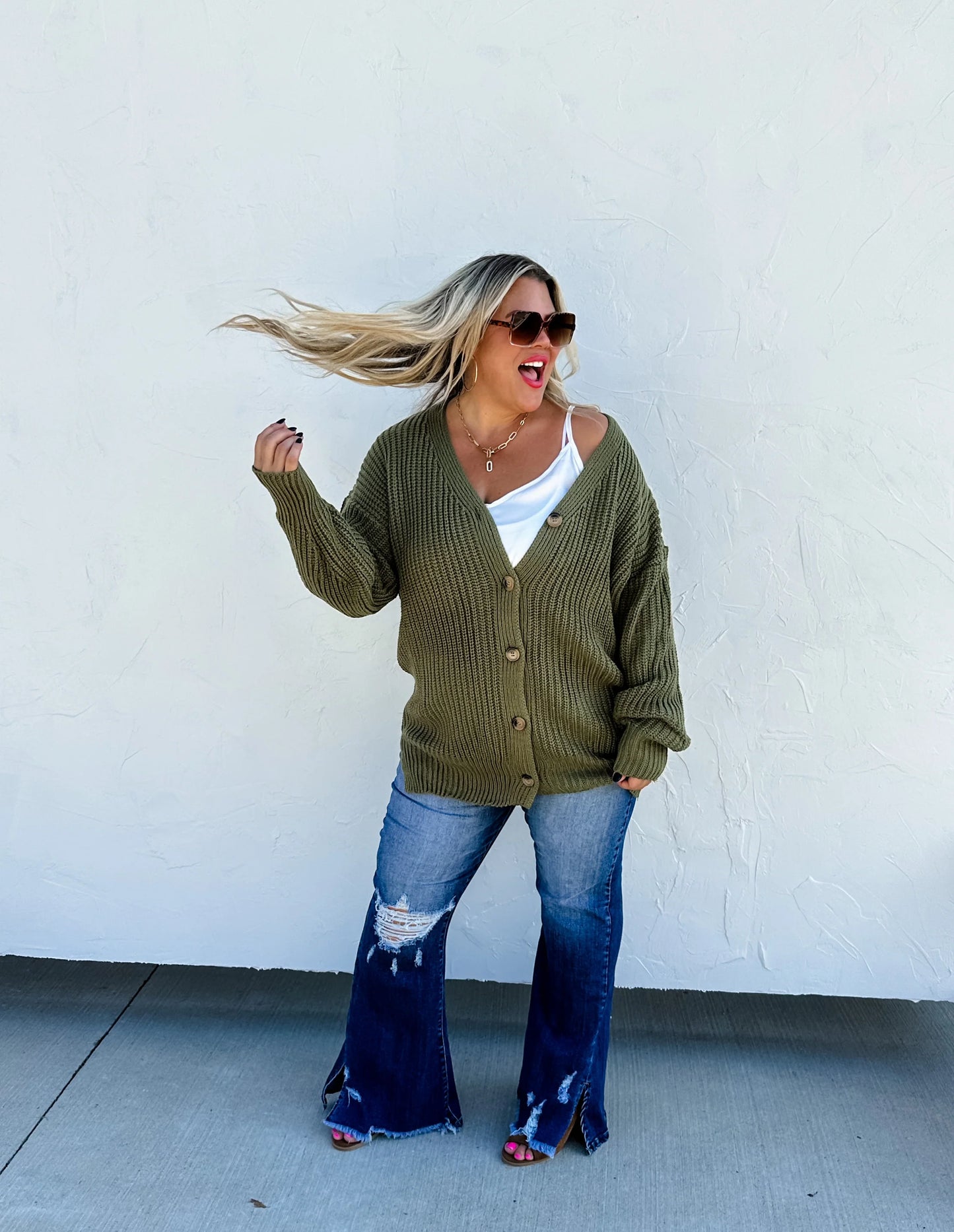 Austin (Dark Wash) Split Hem Jeans