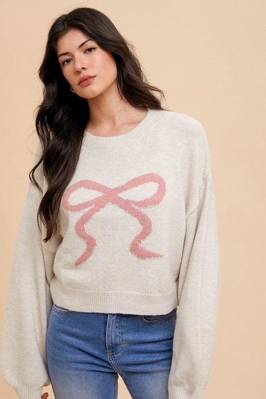 Soft Touch (Ivory) Bow Sweater