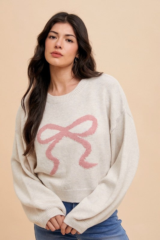 Soft Touch (Ivory) Bow Sweater