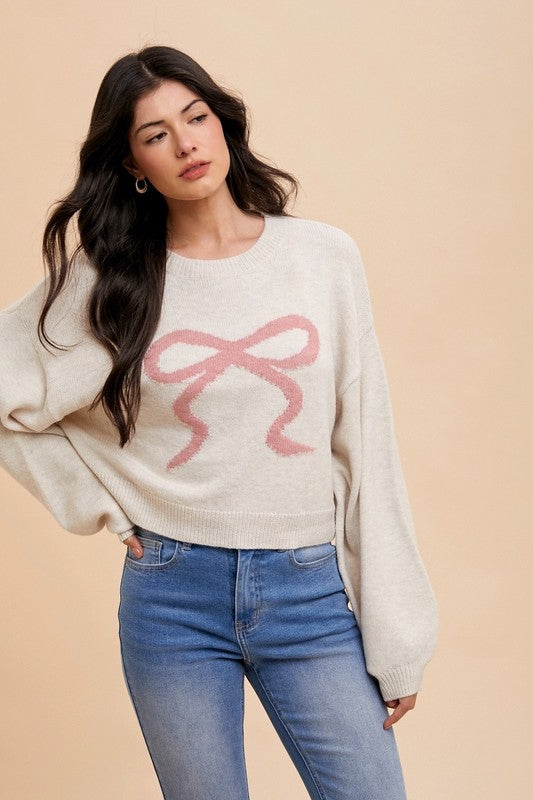 Soft Touch (Ivory) Bow Sweater