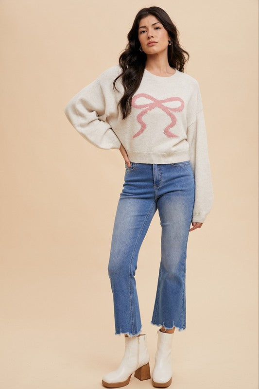 Soft Touch (Ivory) Bow Sweater