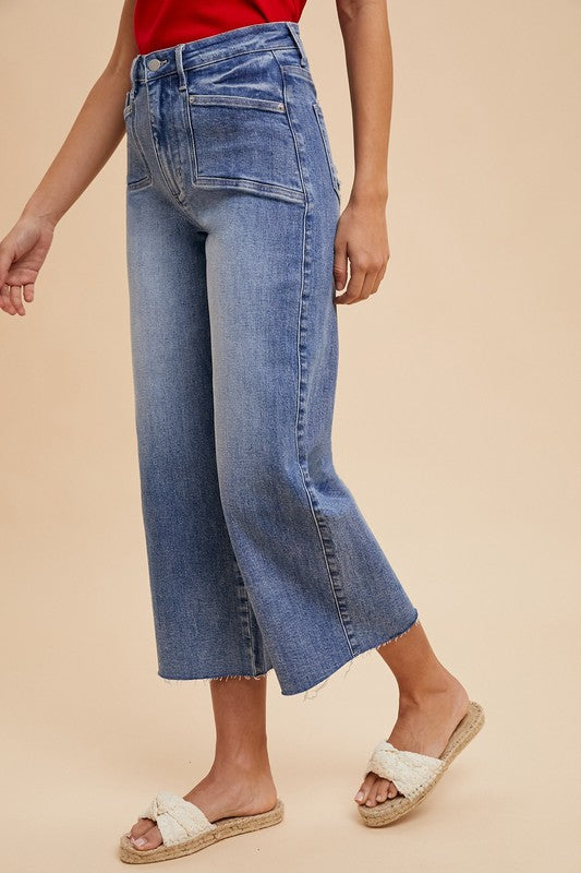 Fast Lane (Med) Crop Wide Leg Jeans
