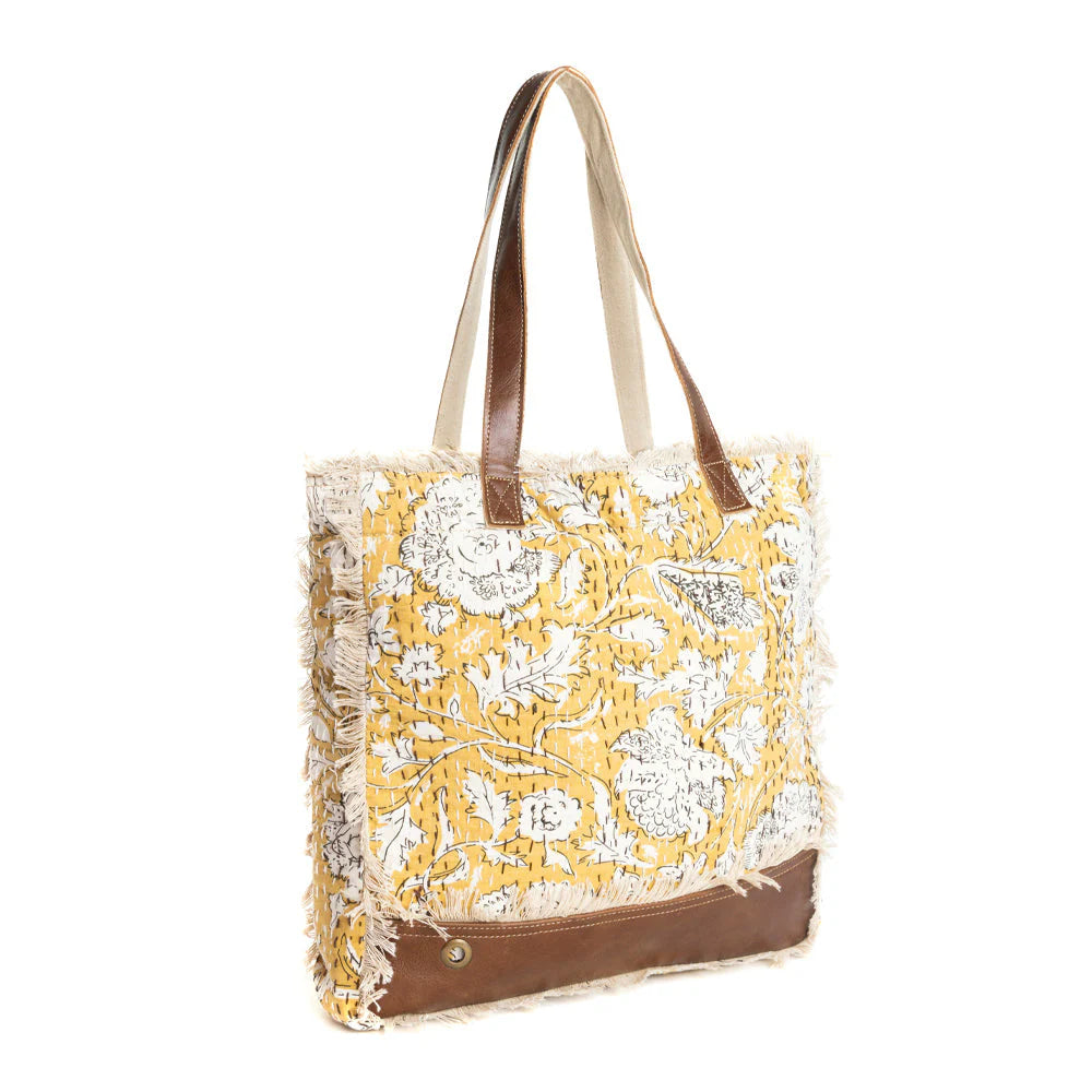 Myra Bag: Golden Prairie Leaf Tote