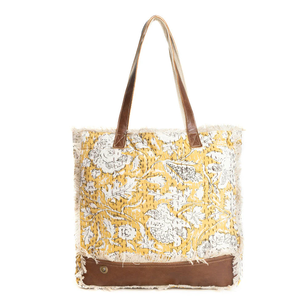 Myra Bag: Golden Prairie Leaf Tote
