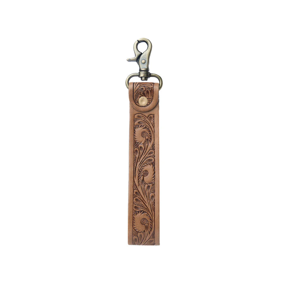 Myra Bag: Turquoise Dreams Leather Key Fob