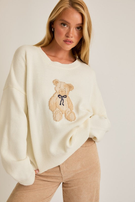 Beary Trendy (Ivory) Teddy Bear Sweater