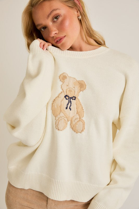 Beary Trendy (Ivory) Teddy Bear Sweater