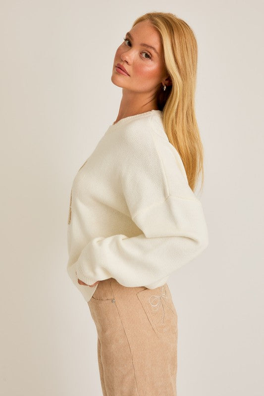 Beary Trendy (Ivory) Teddy Bear Sweater