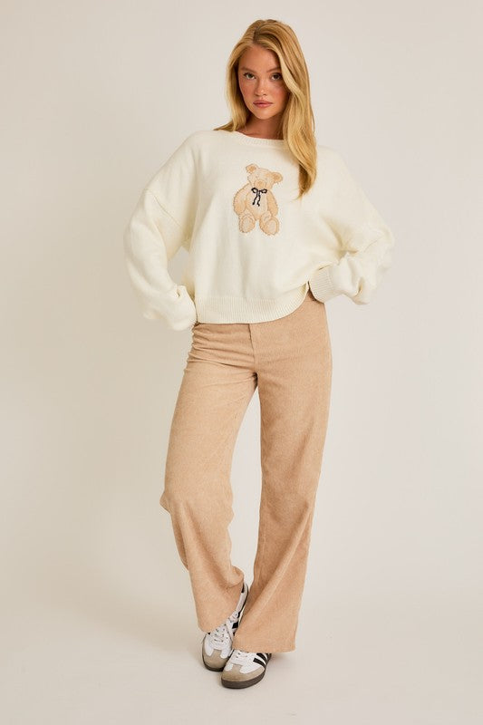 Beary Trendy (Ivory) Teddy Bear Sweater