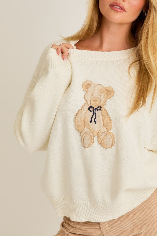 Beary Trendy (Ivory) Teddy Bear Sweater