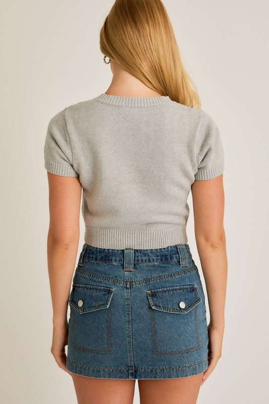Beary Cute (Grey) SS Teddy Bear Sweater