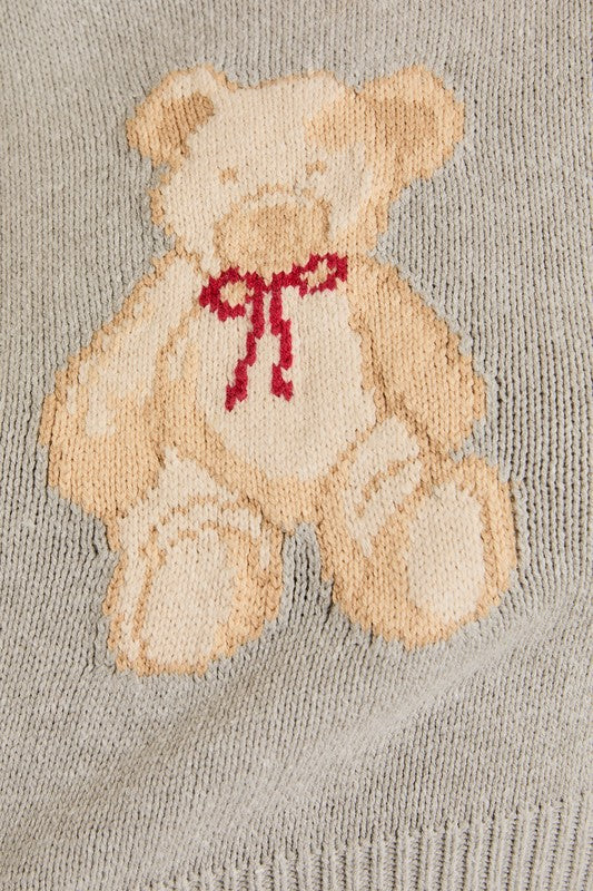 Beary Cute (Grey) SS Teddy Bear Sweater