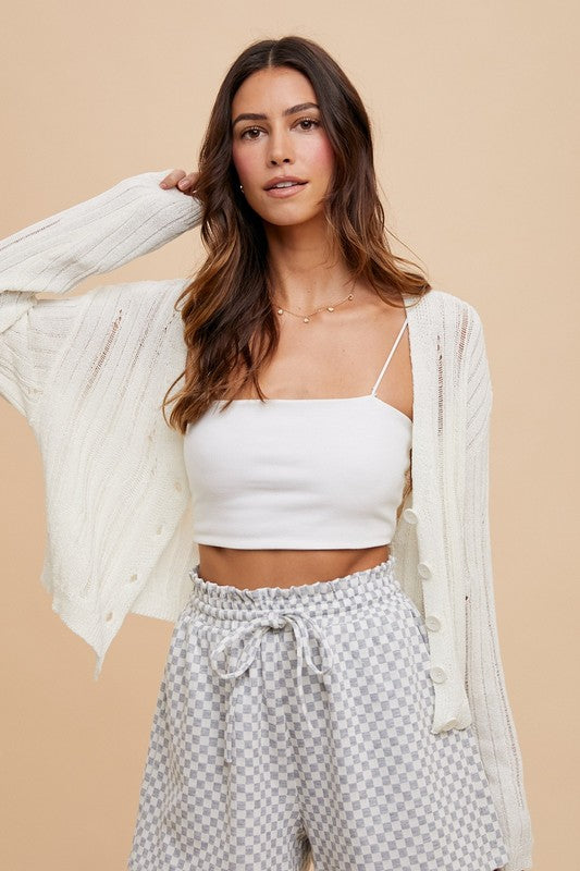Checkered Past (Grey) Check Knit Shorts