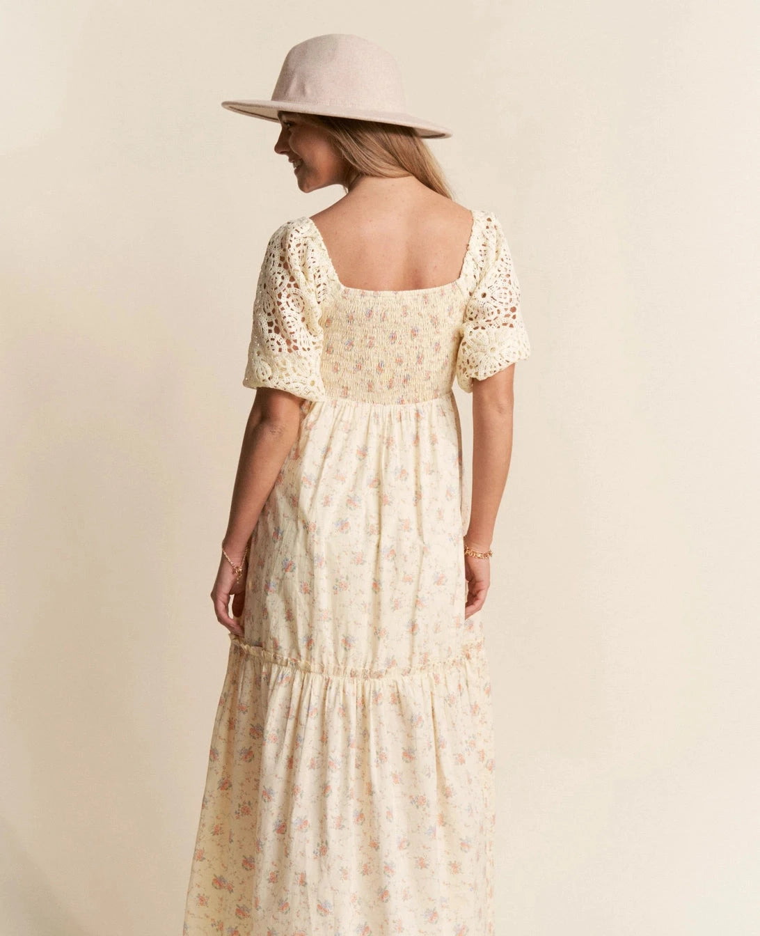 Bridge Over Water Crochet Sleeve Dress