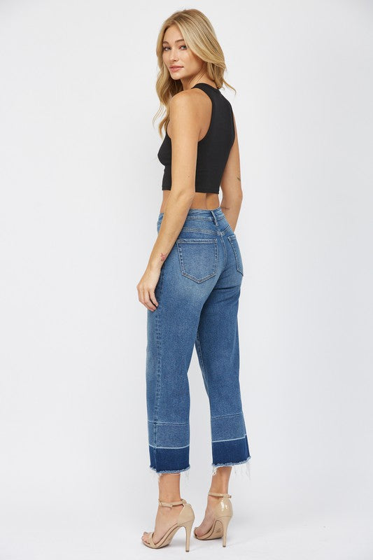 Good Intent by Mica Raw Hem Crop Jean