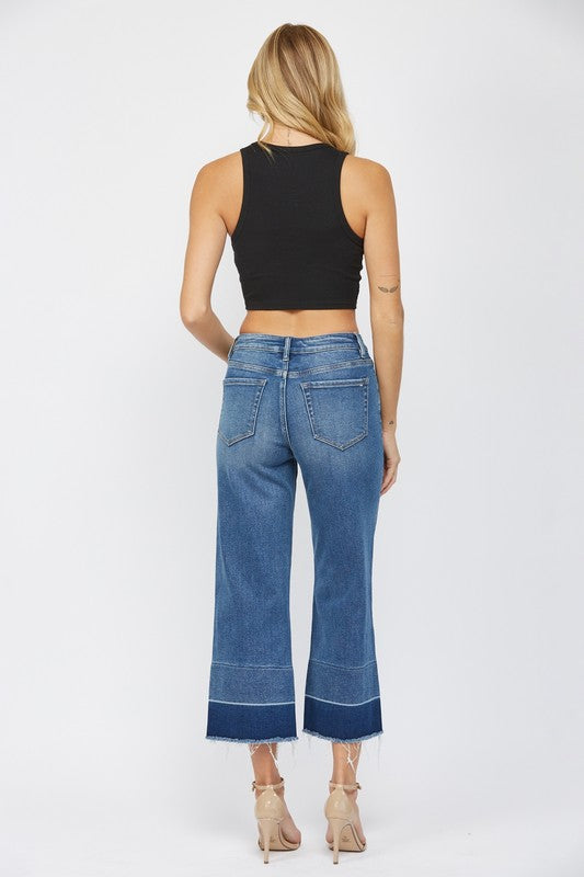 Good Intent by Mica Raw Hem Crop Jean