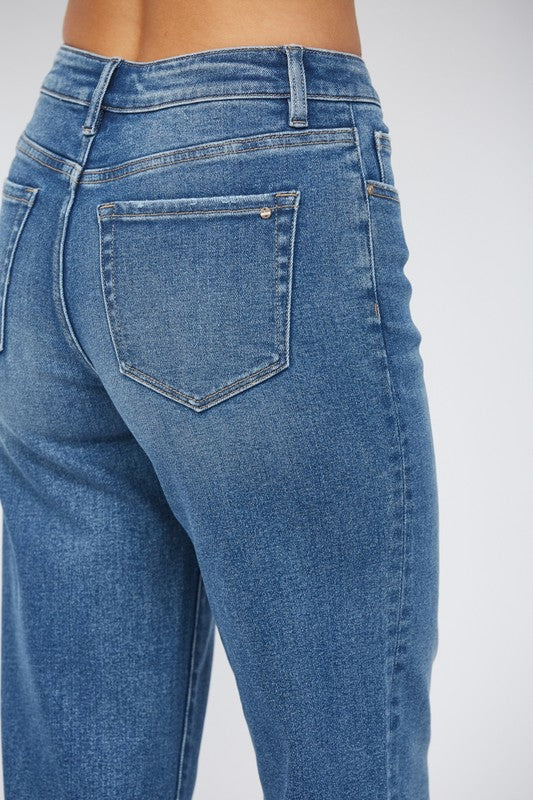 Good Intent by Mica Raw Hem Crop Jean