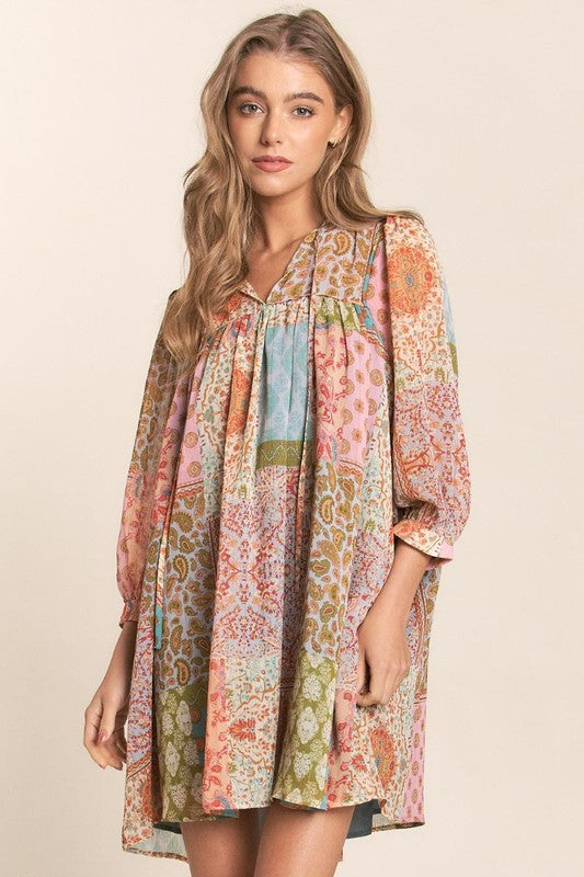 Bohemian Paradise Multi Print Dress