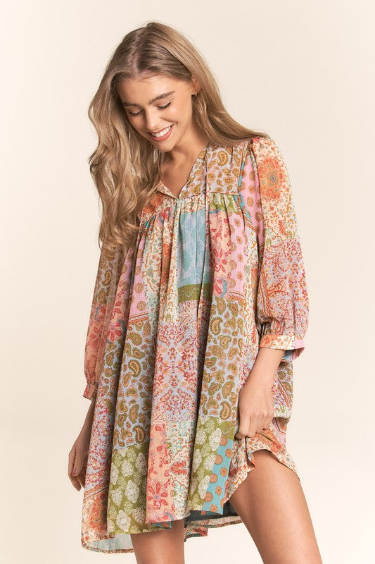 Bohemian Paradise Multi Print Dress