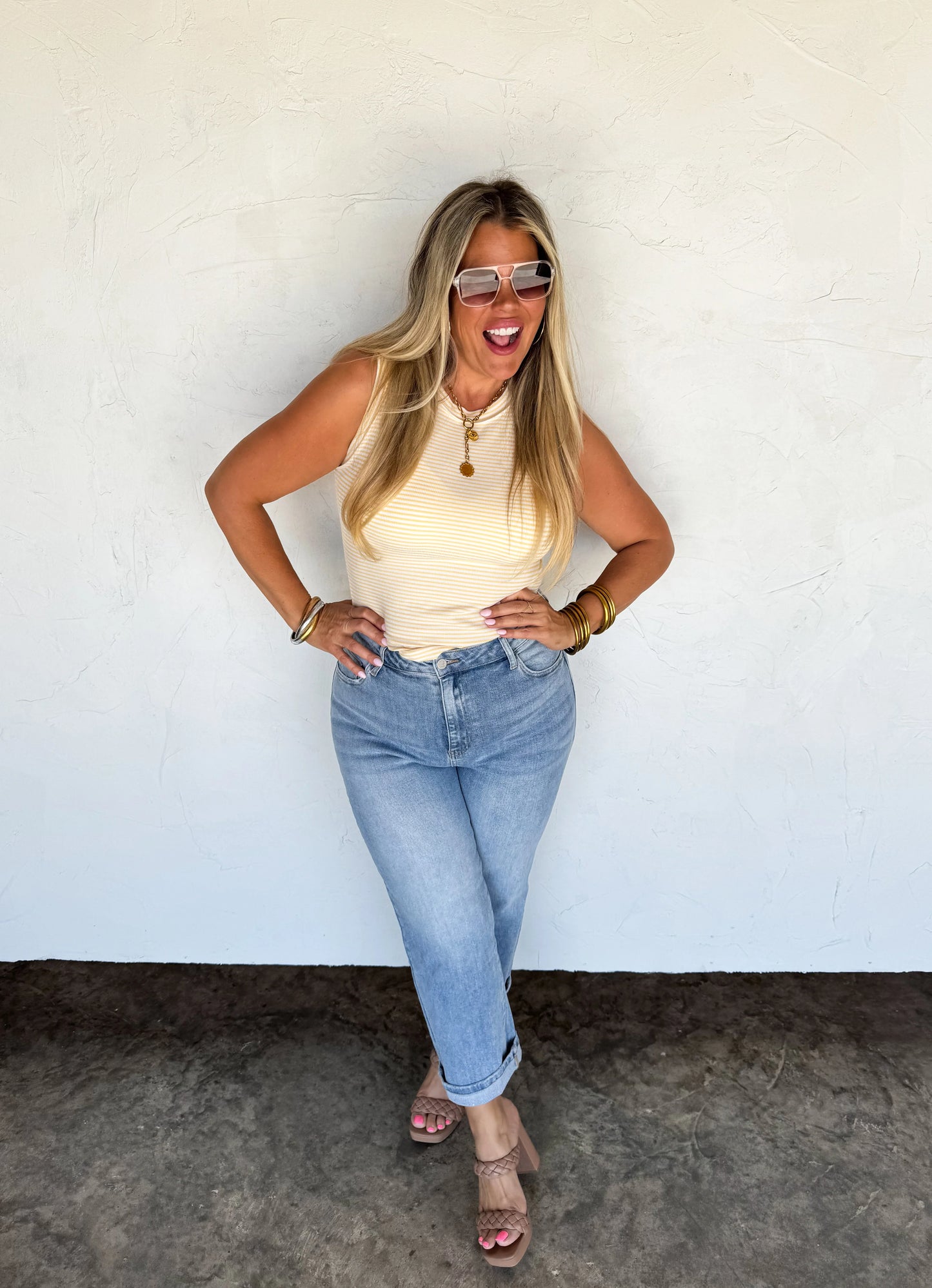 Summer Staple (Lemon) Stripe Tank