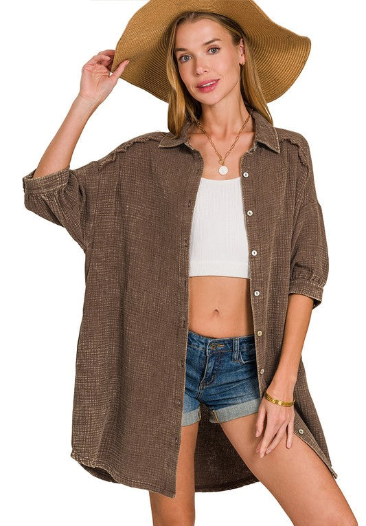Gossip Girl Gauze Shirt Dress/Coverup