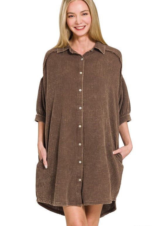 Gossip Girl Gauze Shirt Dress/Coverup