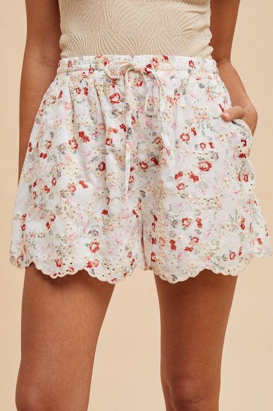 Floral Delight Embroidered Shorts