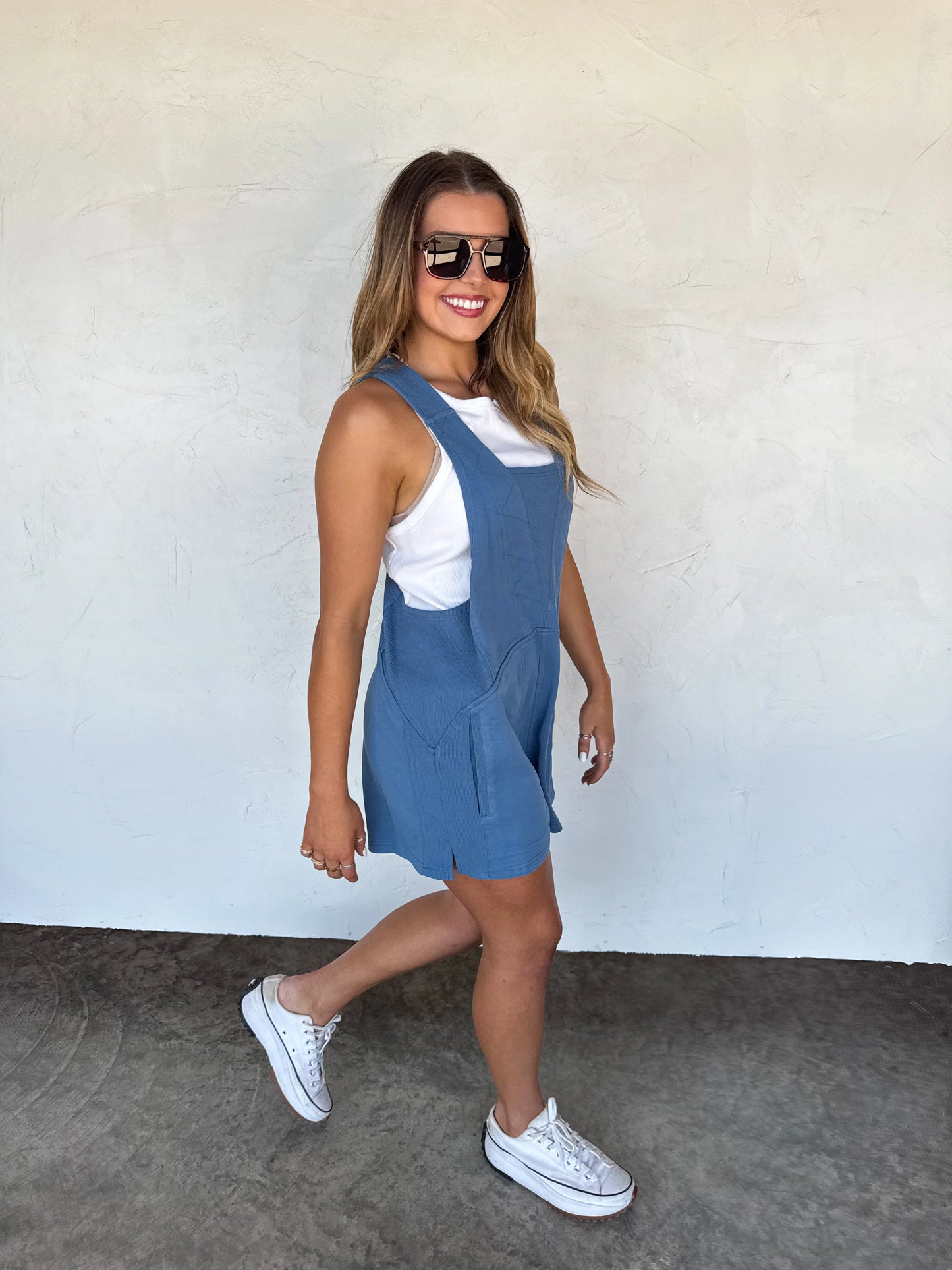 Fun Times (Blue) Shorts Romper