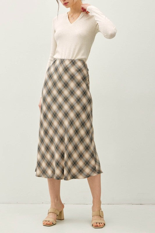 Plaid Perfect Fit & Flare Midi Skirt