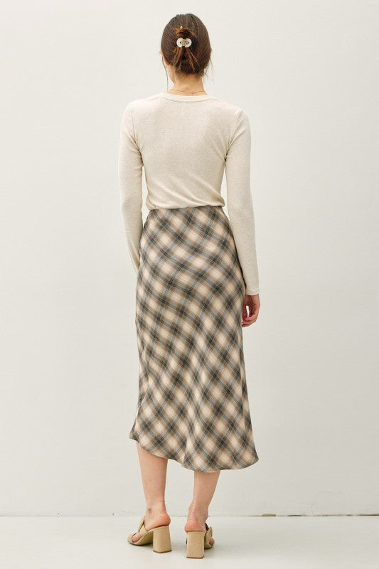 Plaid Perfect Fit & Flare Midi Skirt