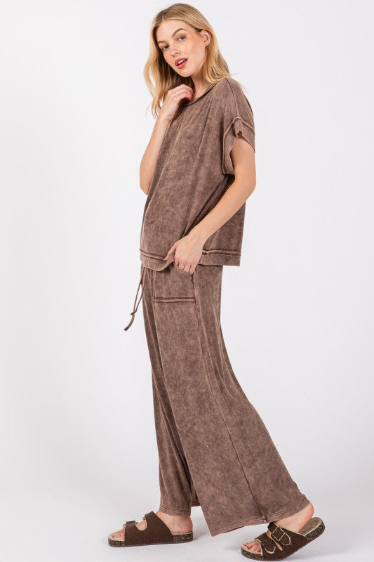 Magic Mineral (Brown) Ribbed Knit Top