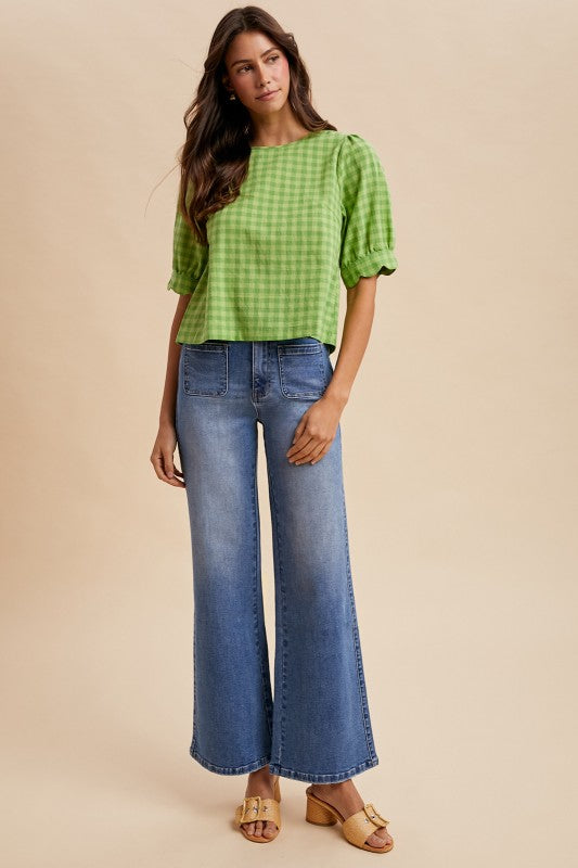 Double Take Front Pocket Flare Jeans