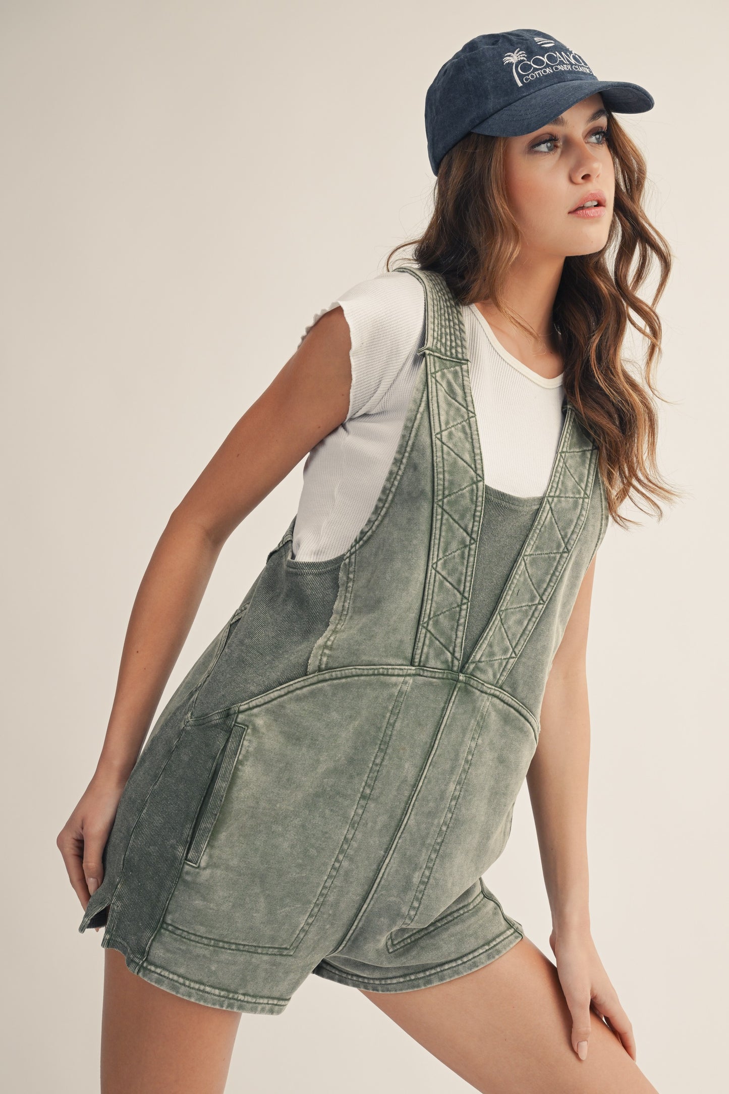 Wayward Wind (Olv) Mineral Wash Romper