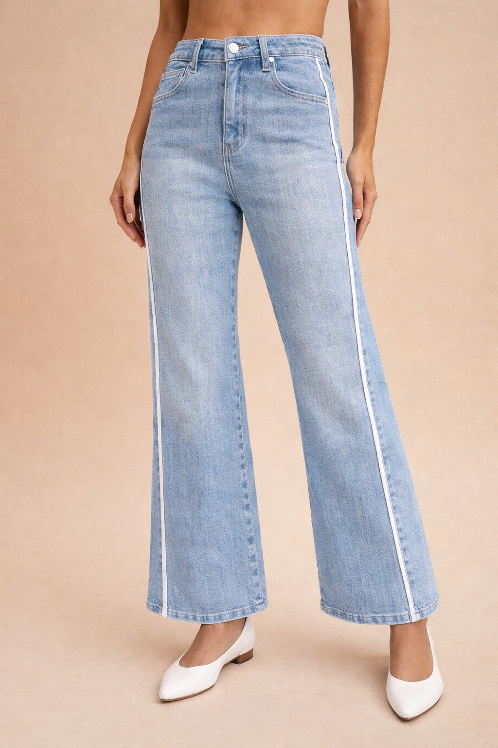 Earn It Side Piping Crop Wide Leg Jeans