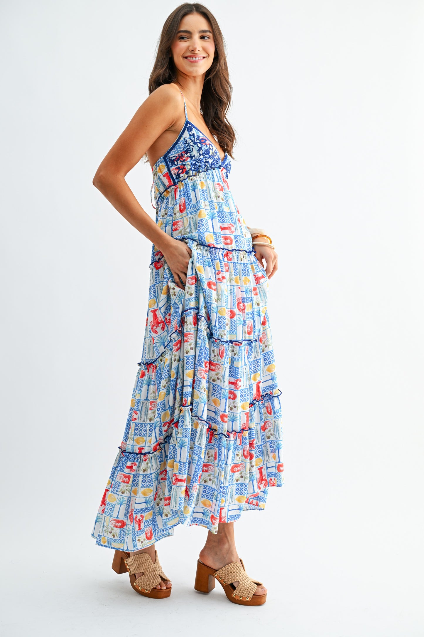 Mediterranean Move Coastal Print Dress