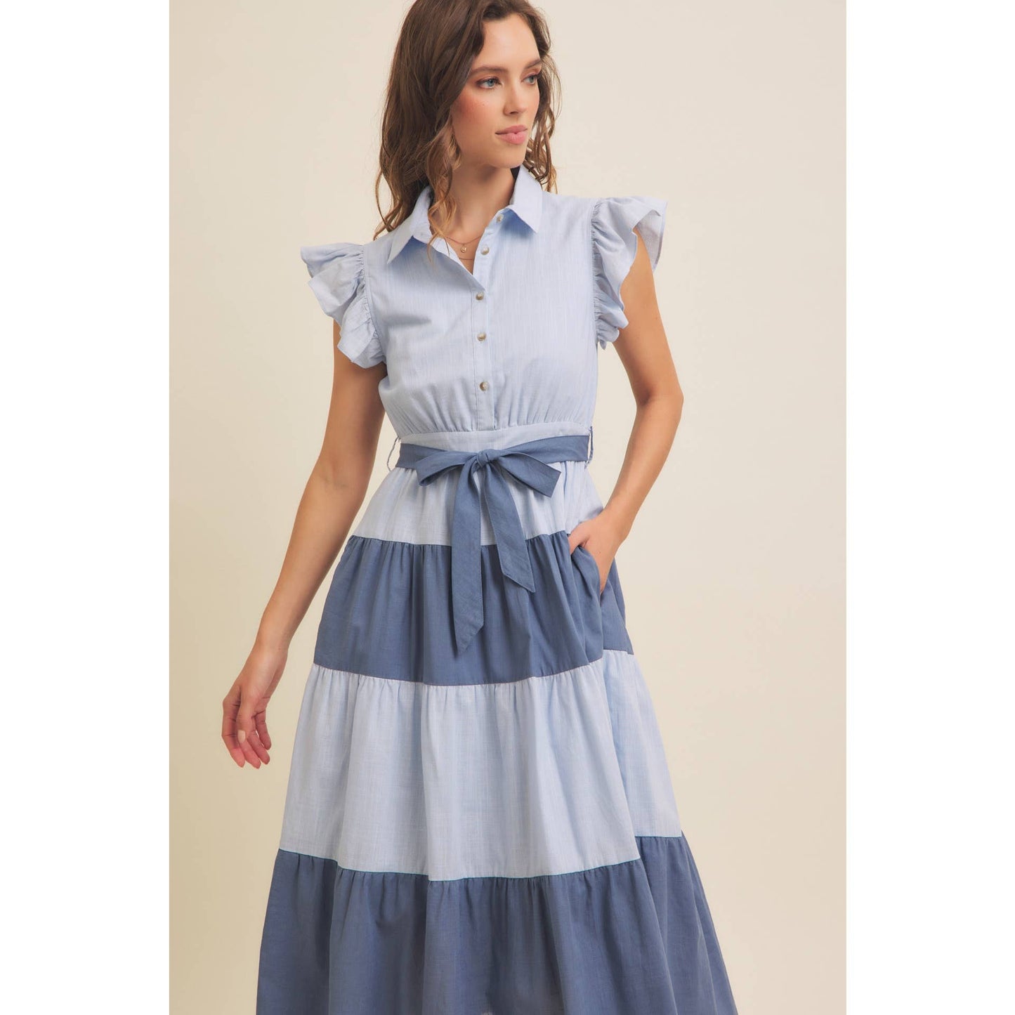 Derby Days (Blue) Color Block Dress
