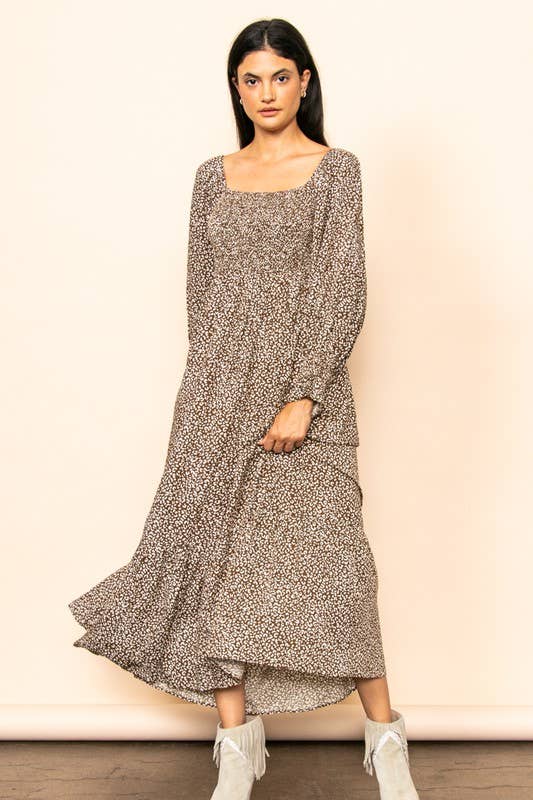 Tamed Heart Leopard Print Maxi Dress