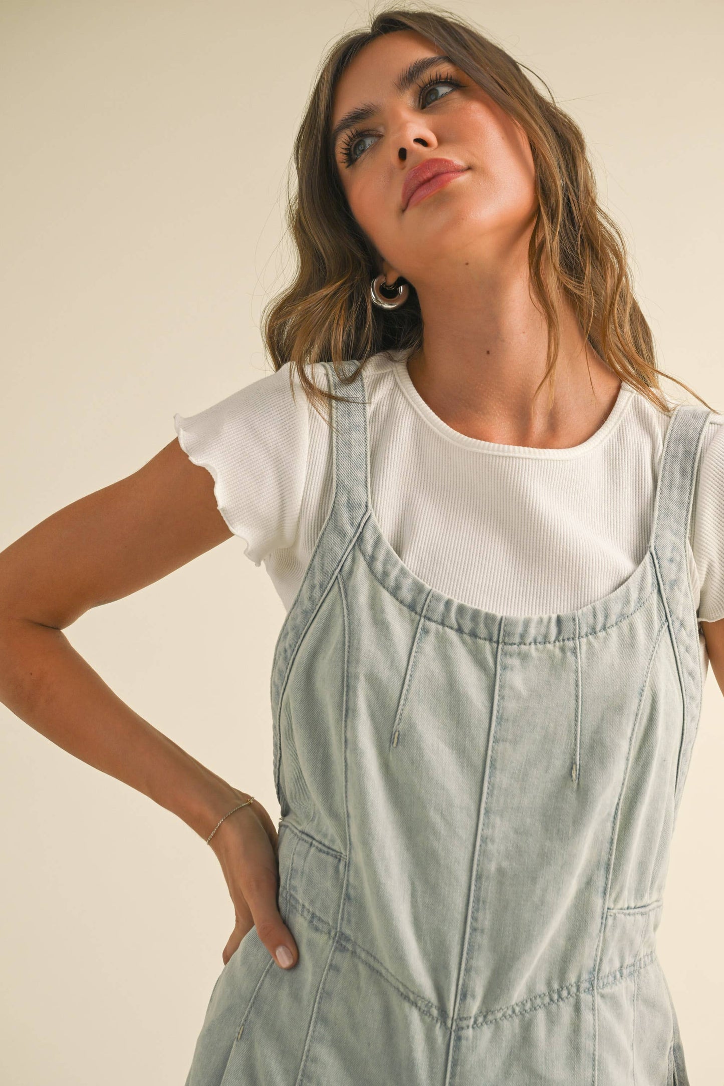 My Moment Wide Leg Denim Overalls