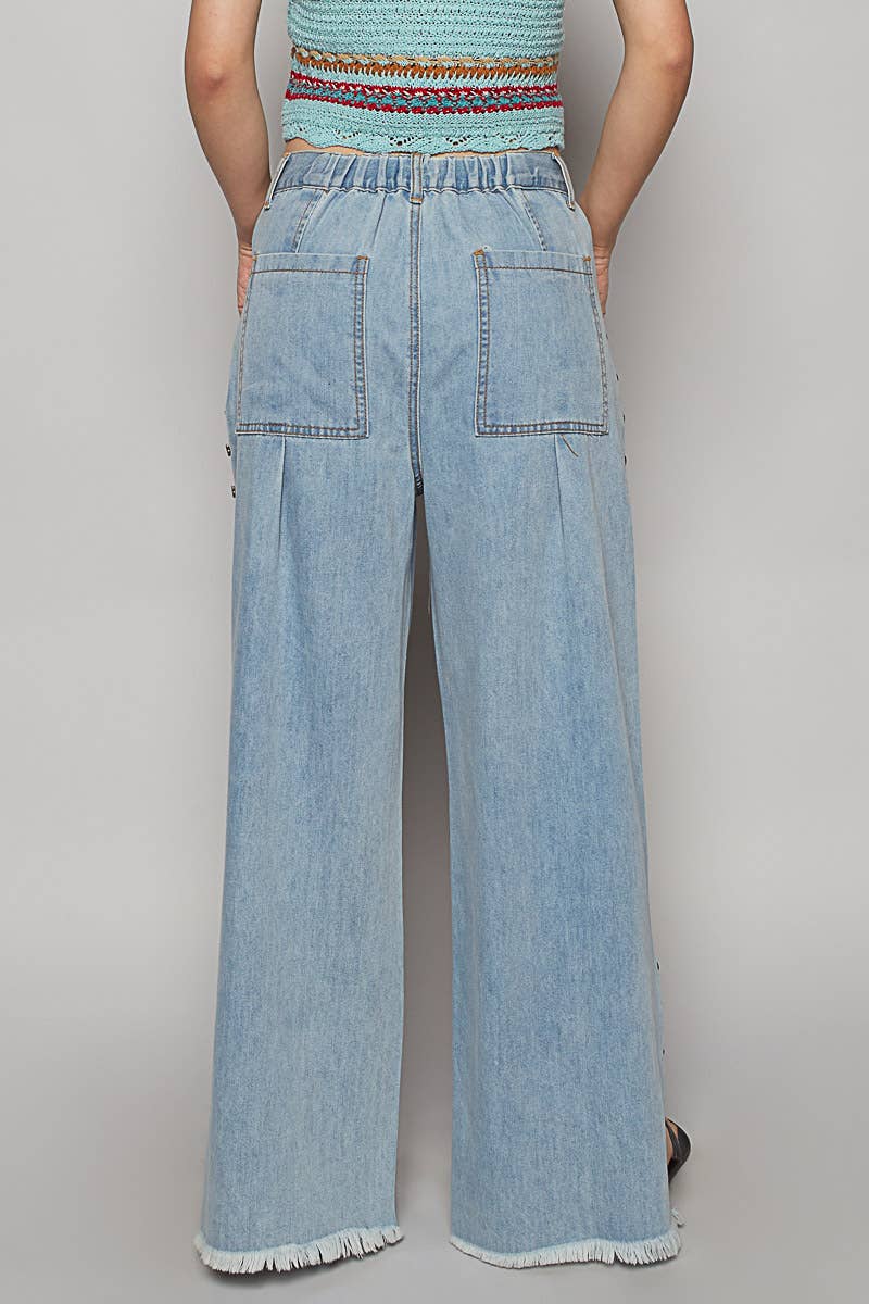 POL: Blue Angel Studded Wide Leg Jeans