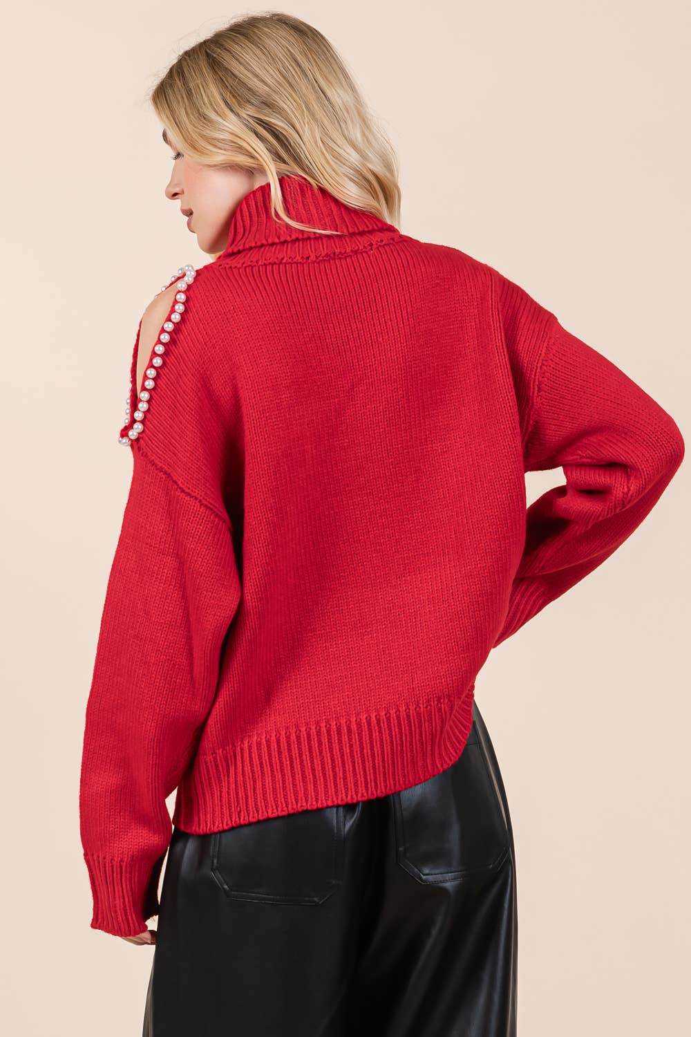 Old Money (Black) Pearl Accent Sweater