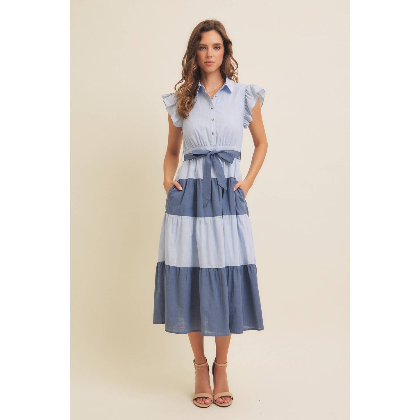 Derby Days (Blue) Color Block Dress