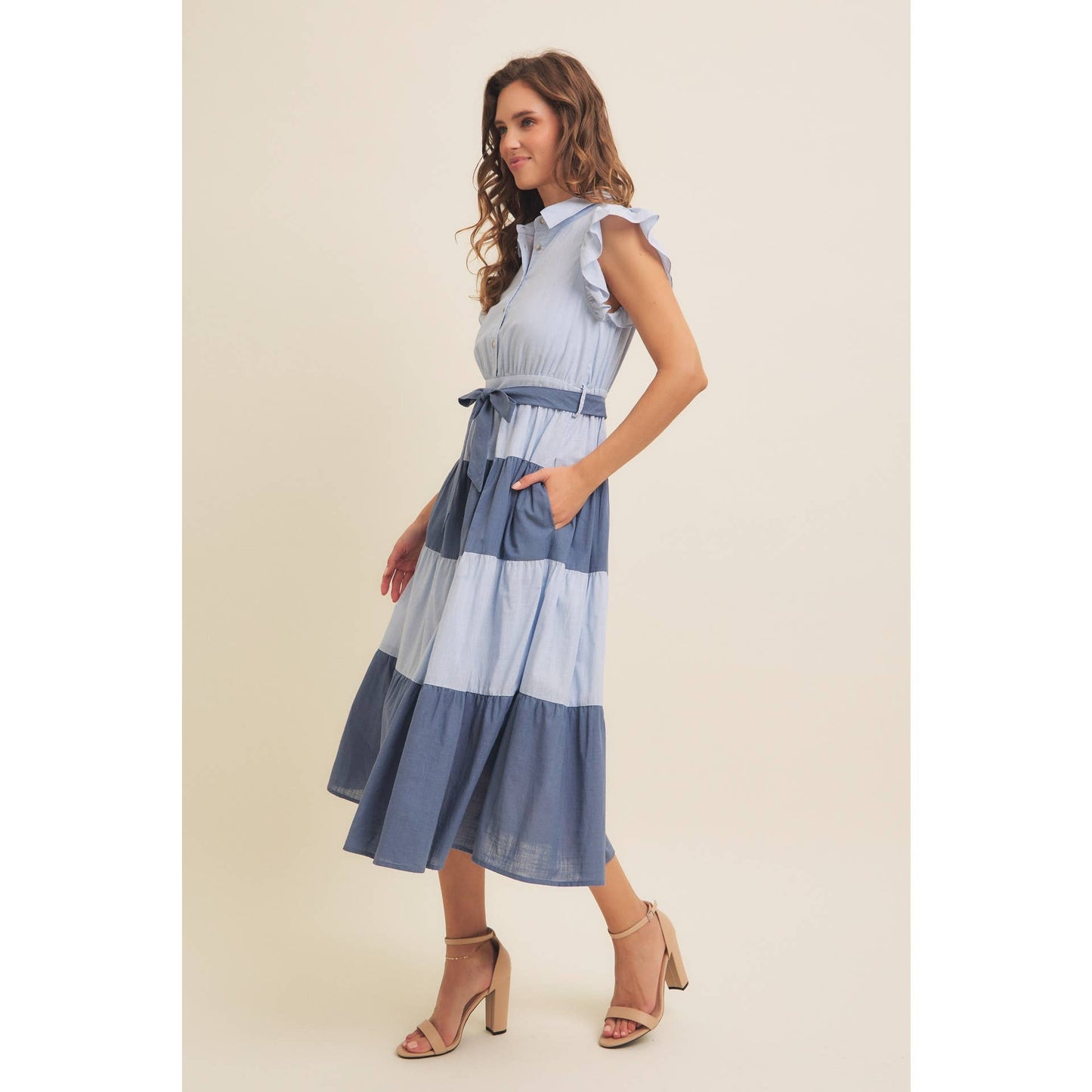 Derby Days (Blue) Color Block Dress