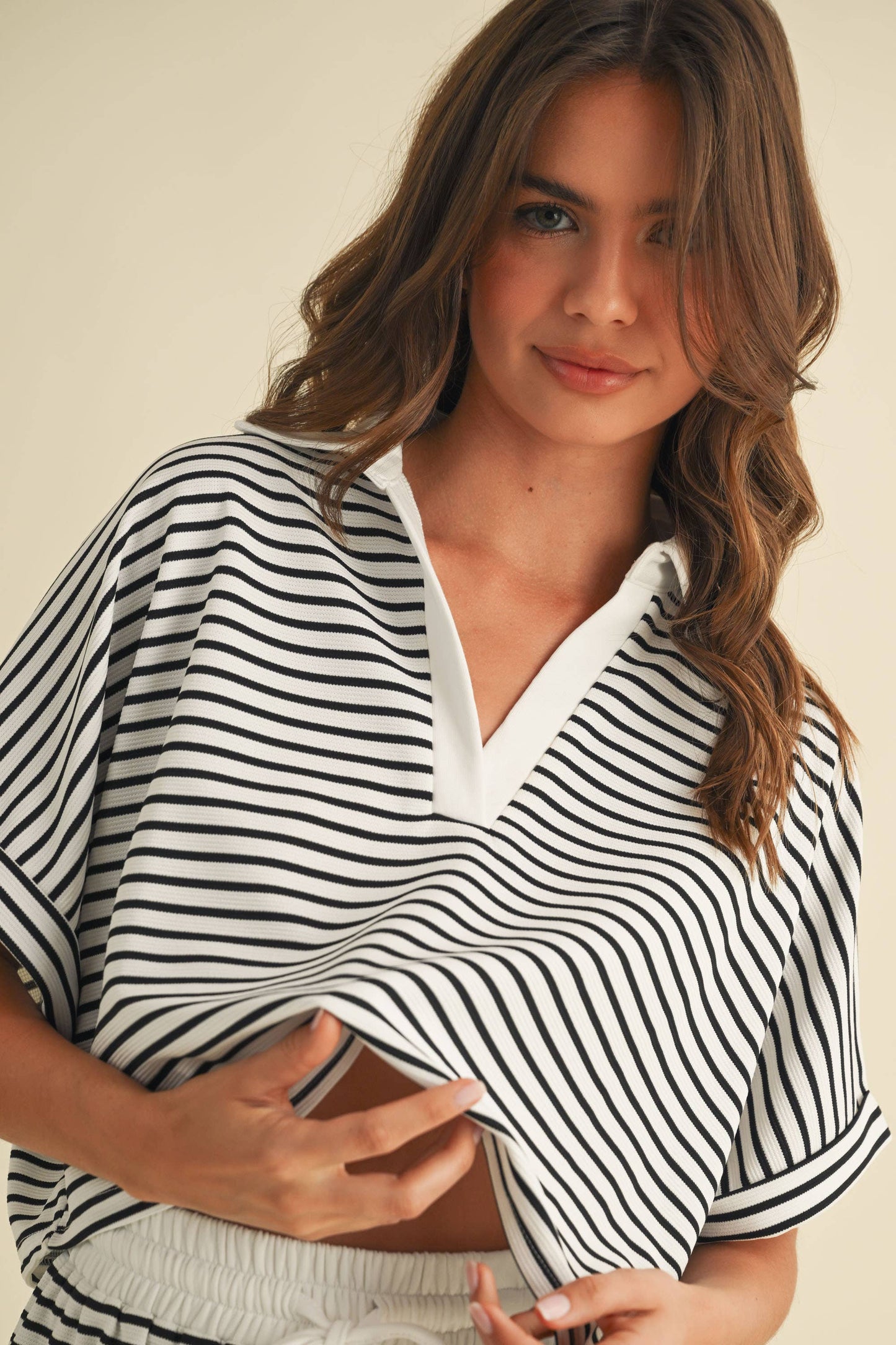 All The Buzz (Blk/Wh) Stripe Top