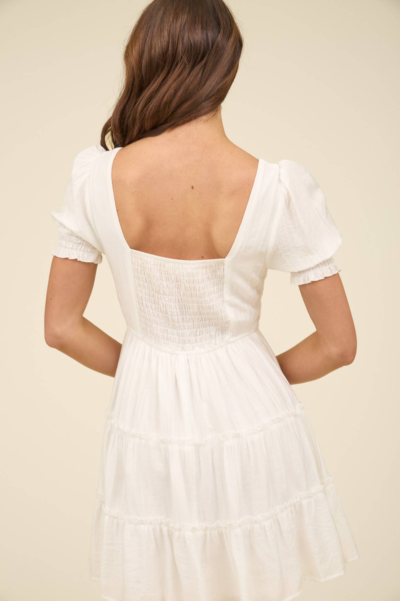 Bright Future (White) Smocked Dress