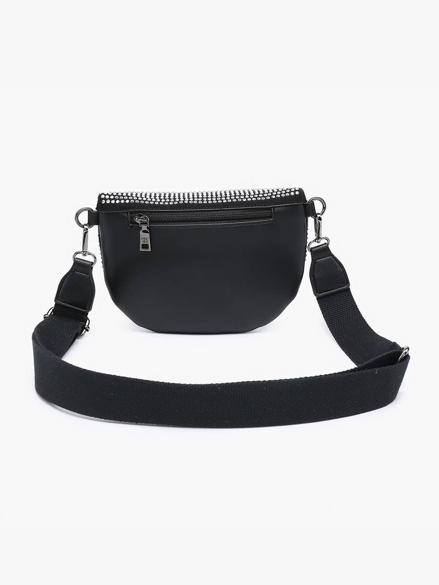 Kai (Black) Rhinestone Belt Bag