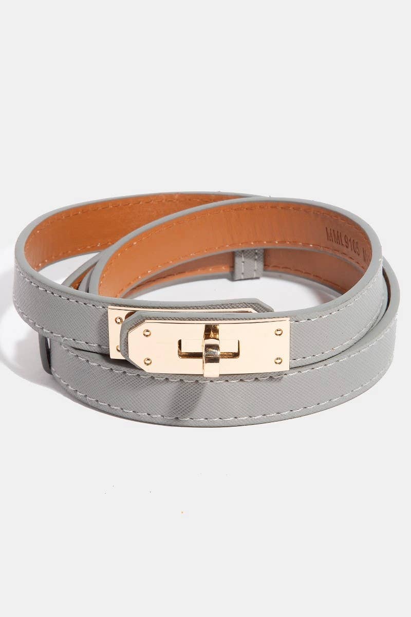 Trendy Thin Adjustable Turn Lock Belt