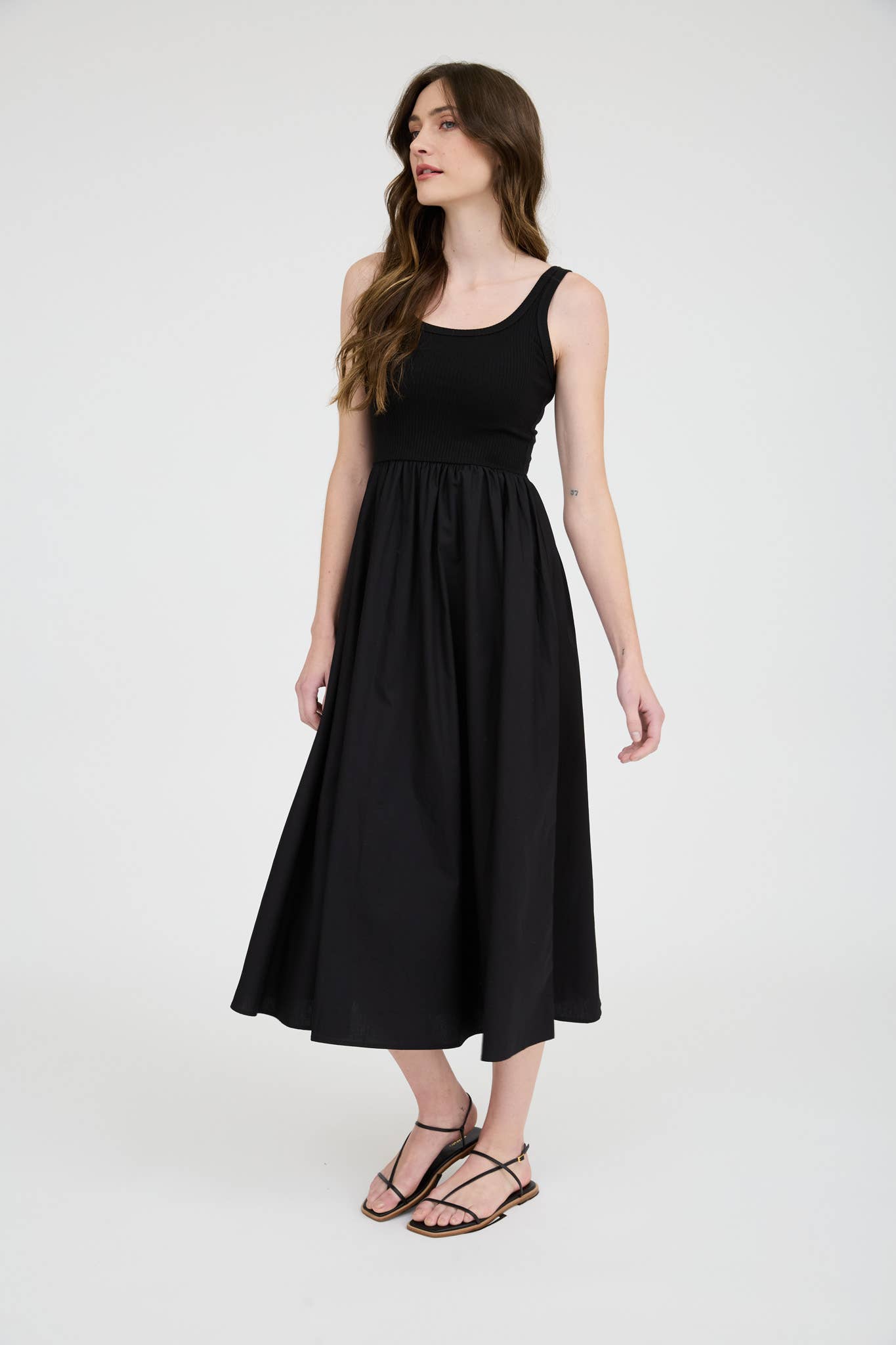 Power Move (Black) Tank Midi Dress