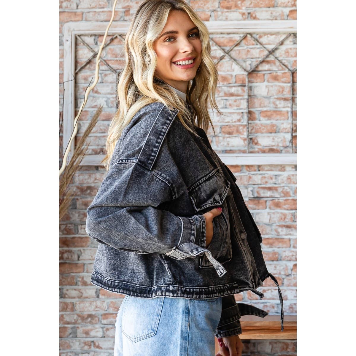 Fun Flashback (Black) Denim Utility Jacket
